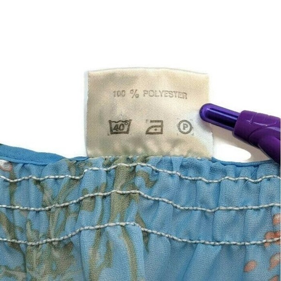 Vintage Maxi Dress S Blue Floral 60s 70s Long Boho Hippie Deha of Sweden Prom - Picture 11 of 16